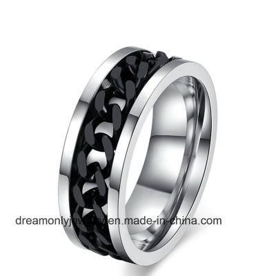 Cool Black Chain Steel Ring for Men