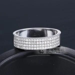 Noble Round Cut Clear CZ Gemstones 925 Sterling Silver Ring