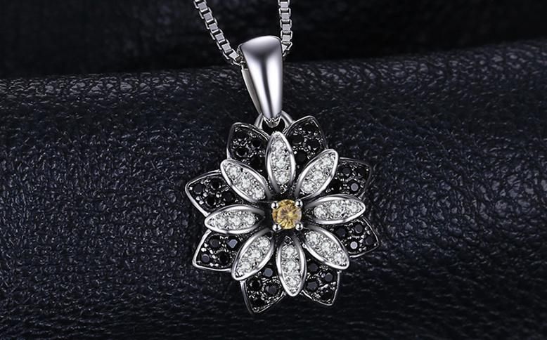 Flower Natural Smoky Quartz Stud Earrings 925 Sterling Silver Women Trendy Charm