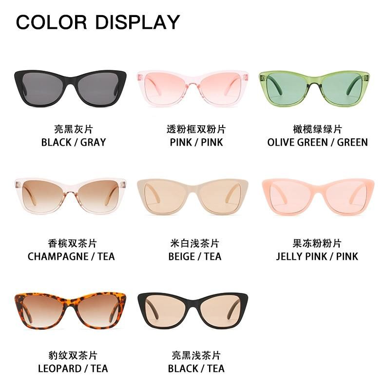 Sunglasses Retro Cat Eye PC Frame Sunglasses Jelly Color Trend Sunglasses Female Cross-Border Ins Net Red Glasses