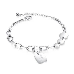 Fashion Design Adjustable &#160; Stainless Steel Good Luck Pendant Women Bracelet