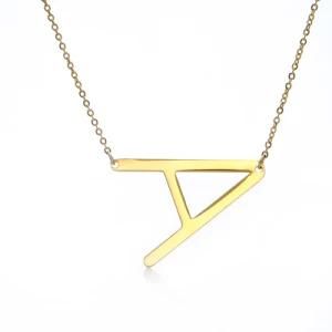 26 English Letters Stainless Steel Silver Rose Gold Pendant Necklace
