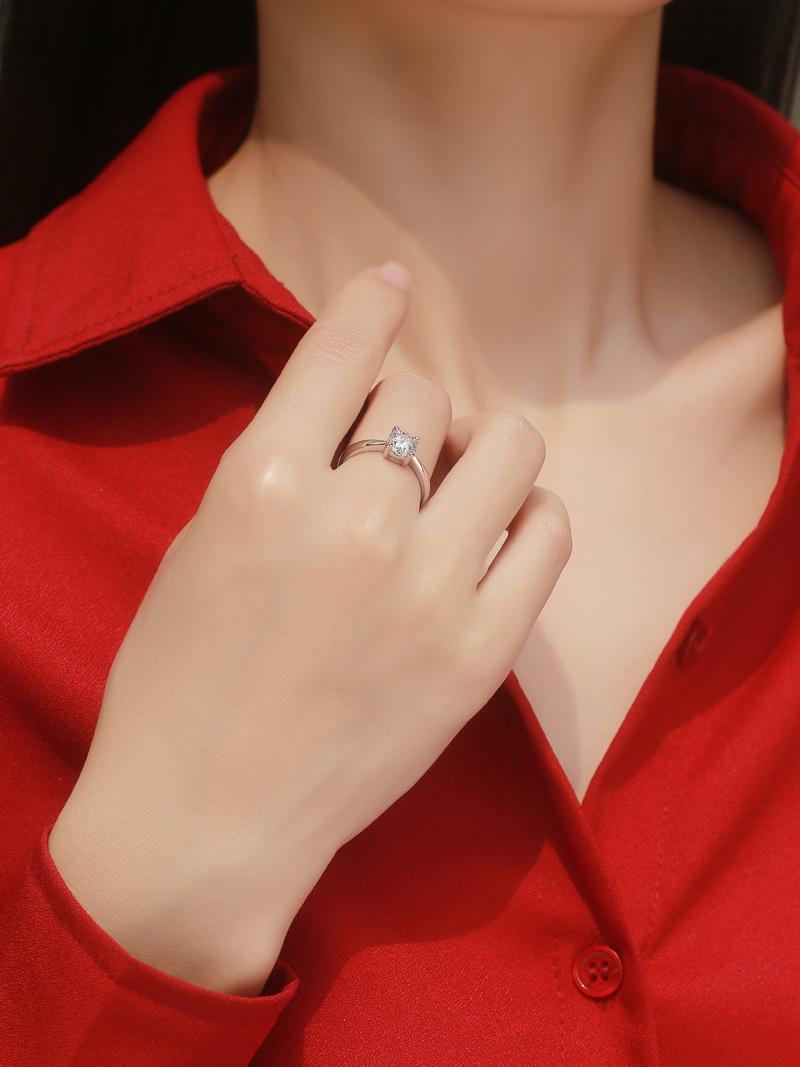 Wholesale Jewellery 1 CT Wedding Moissanite Diamond Ring Fashion Jewelry for Women