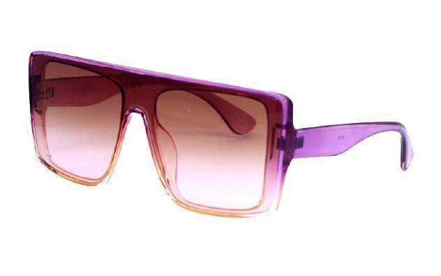 Lady Candy Color Big Lenses Gradient Square Beach Holiday Sunglasses
