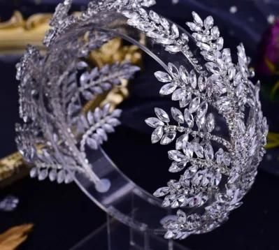 Luxury Big Wedding Bridal Crystal Hair Comb Tiara Headband Hair Vines Headpiece