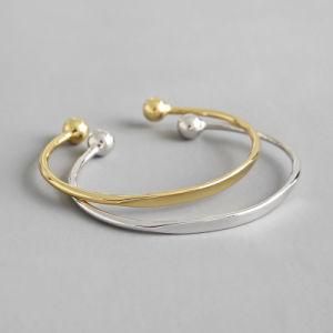 Lanciashow Womens Sterling Silver Jewelry Cuff Bangle Bracelet with Gold Plated