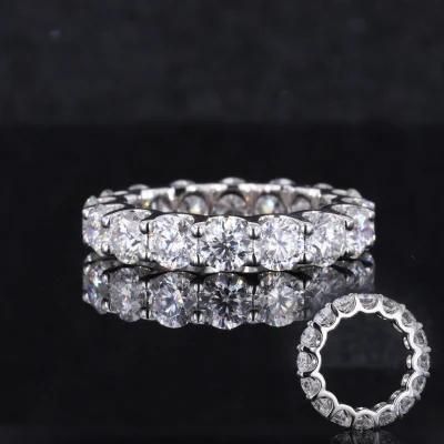 Luxury Round Cut Custom Solid Gold Ring Band Vvs Diamond Moissanite Rings Silver 925
