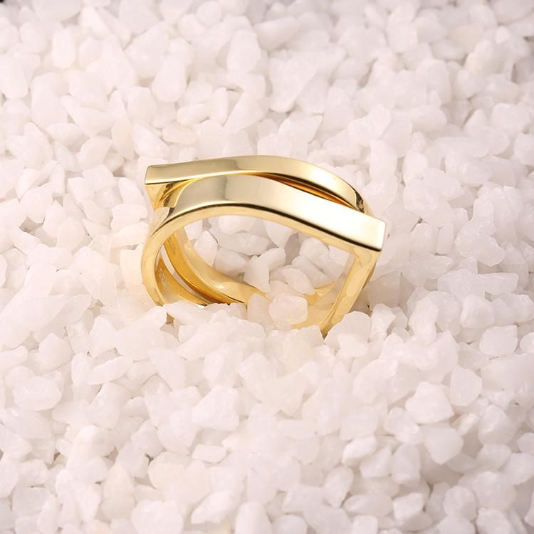 Gold Plated 925 Silver Fashion Accessories Luxury Elegant Jewellery Beauty Fashion Jewelry 2022 Trendy Women Fine Ring