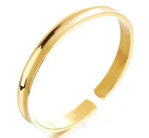 Simple Gold Opening Bracelet &amp; Bangle Fashion Shining Finish Anti Allergy Bracelets for Women Mom Gifts