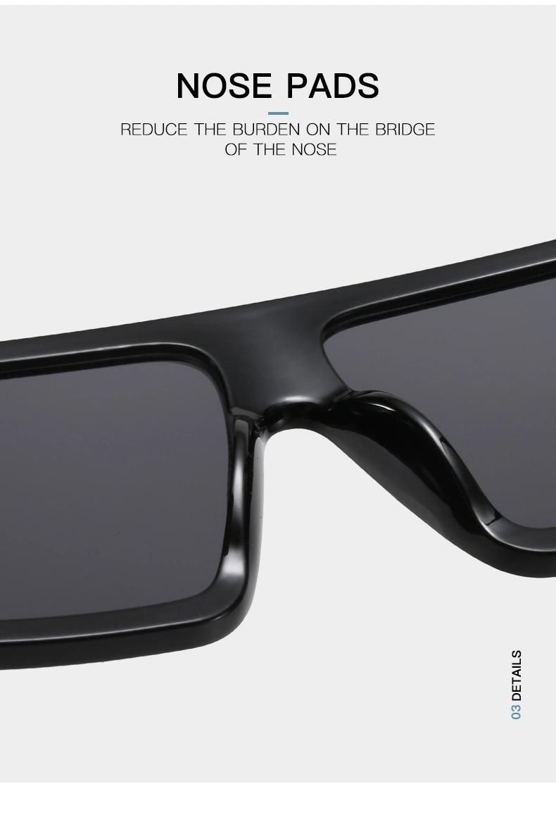 Fashion Sunglasses European and American Big Frame Sunglasses Retro Frame Long Face Sunglasses Women Bright Black Glasses