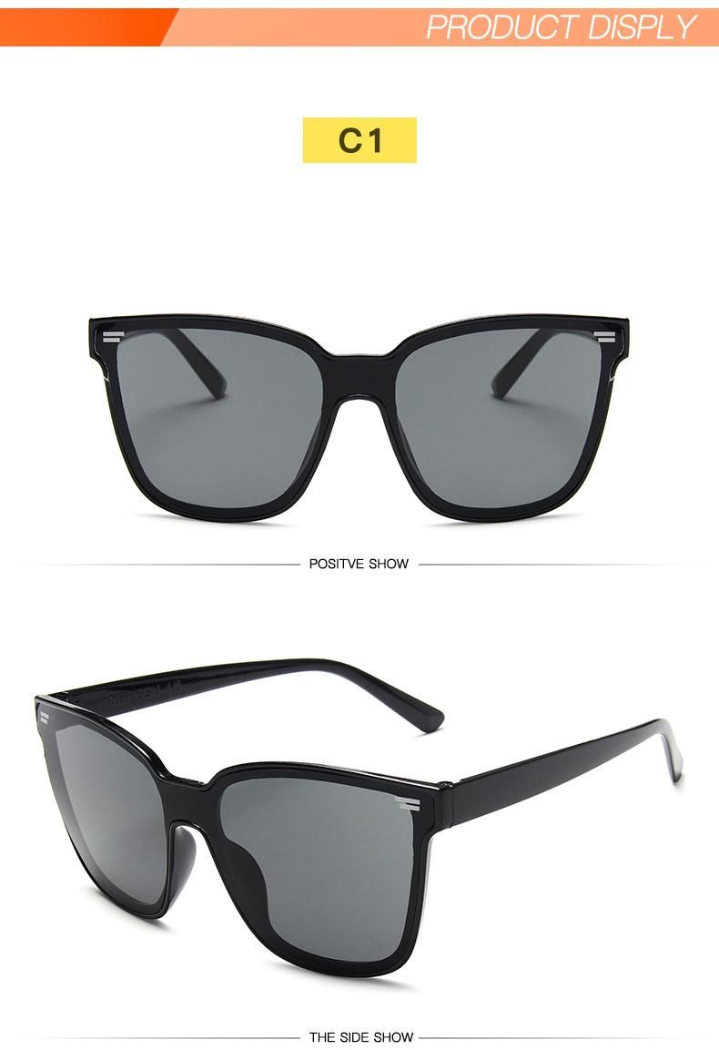 New Fashion Big Frame Sunglasses Gradient Color Beach Sunglasses