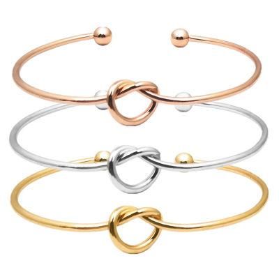 Fashion Jewelry Open Love Knot Bangle Rose Gold Bracelet