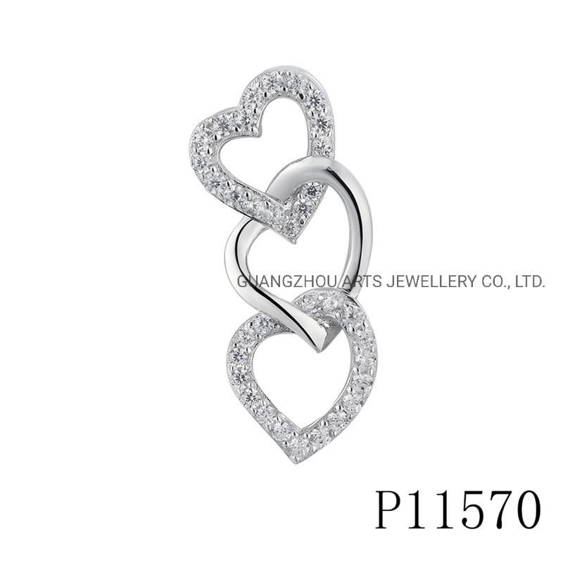 Heart Linked to Heart Fashion Silver Pendant