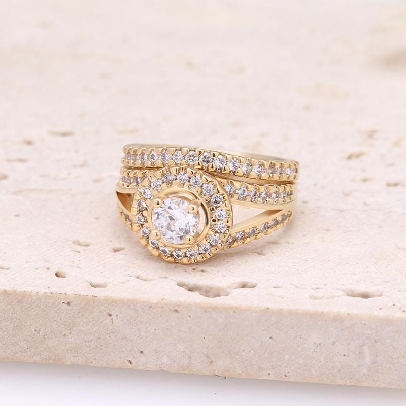 Two Piece Wedding Eternal Love Cubic Zirconia Ring Set
