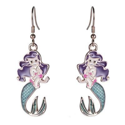 925 Sterling Silver Fashion Jewelry Mermaid Enamel Earring