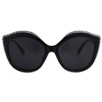 2020 Oversized Shape Black Fashion Sunglasses with Diamond