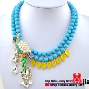 Fashion Zinc Alloy Multicolor Necklace Jewelry Set Beaded Parrot Necklace (MJBH41)