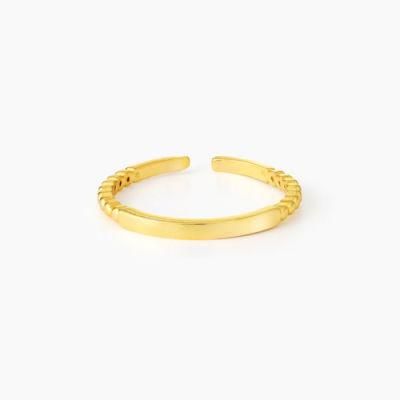 OEM Trendy Manufacturer Custom Fashion Jewelry Never Fade Stainless Steel 18K Yellow Gold Plated Adjustable Knuckle Stackable Ring