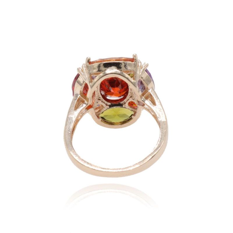 Multicolor Zircon Gold Plated High Jewelry Ring