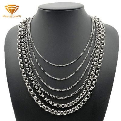 Stainless Steel Round Pearl Chain Interlocking Chain Titanium Steel Pendant Matching Chain Men&prime;s and Women&prime;s Jewelry Necklace Wholesale Ssnl031