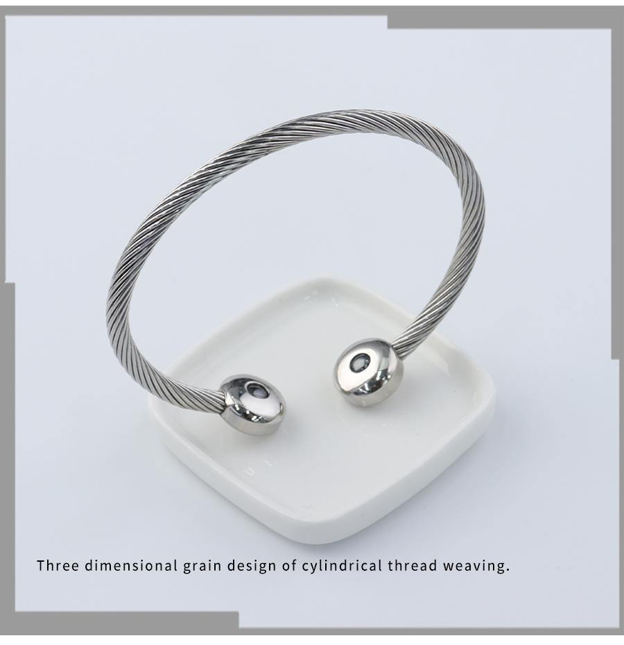 Customizable Bright Silver Spiral Steel Wire Magnet Bracelet