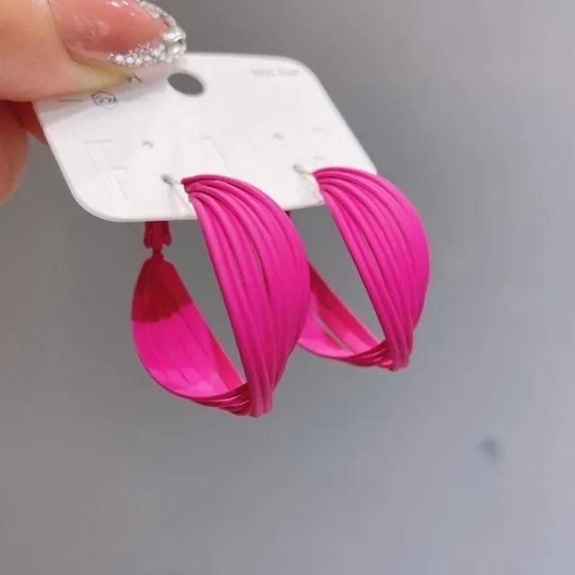 Solid Color Jewelry Simple Candy Color Big Circle Hoop Earrings