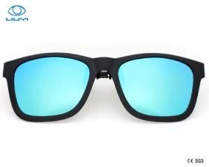 Popular Frame Polarized Clip on Sunglasses with Colorful Tac Lens From Factory for Man or Woman Model 2140an-B