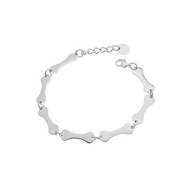 Manufacturer Custom Fashion Jewelry High Quality Waterproof Non Tarnish Jewellery Hong Kong Hiphop Jewelry Bone Shape Women Bracelet