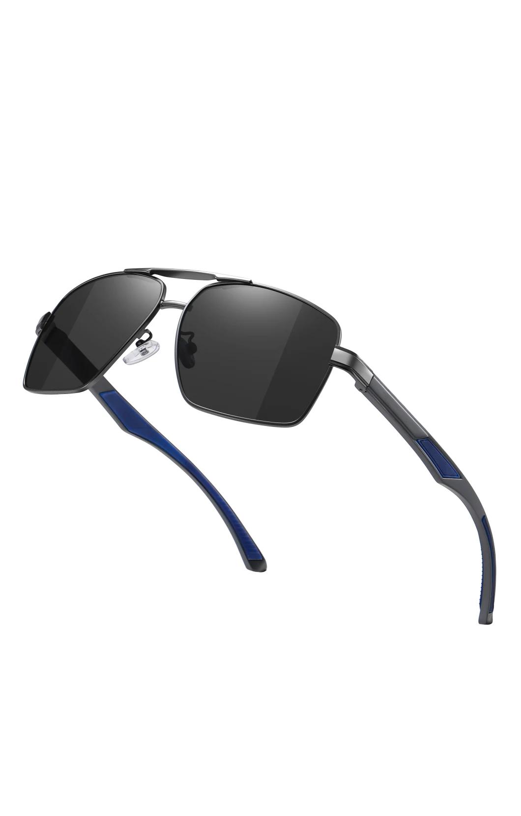 Casual Metal Square Navigator Style with Polarized Lens Sunglasses