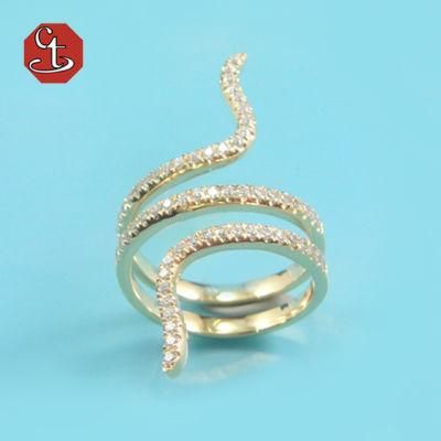 Gold Plating Open Snake Ring European Women Cool Animal Finger Adjusted Rings