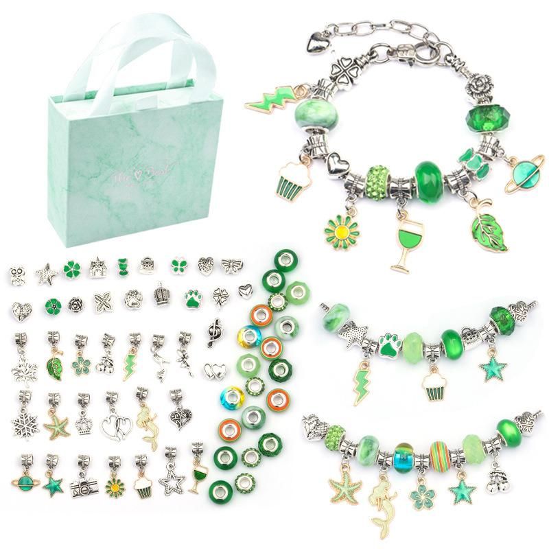 Crystal Beads Jewelry Gift Set Charm DIY Bracelet Making Kit