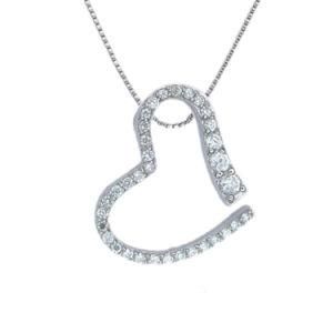 Beautiful Solid 925 Sterling Silver Heart Necklace Pendant