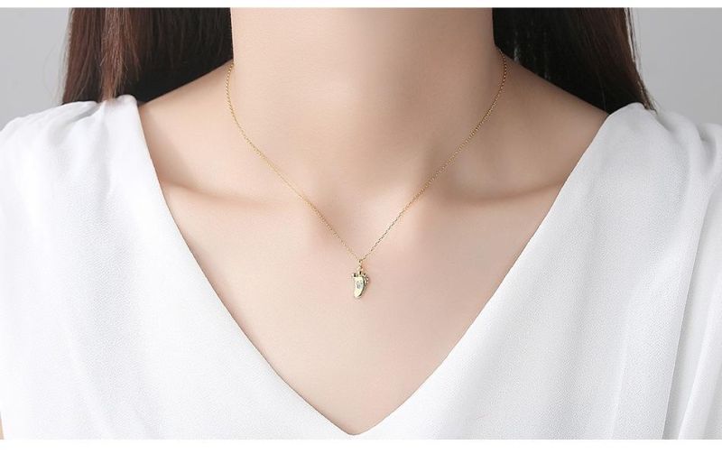 OEM Custom Fashion 925 Silver Chain Necklace with Cute Feet