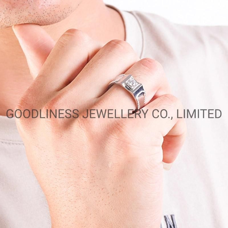 Fashion Accessories 925 Sterling Silver Simple Men Rings Jewelry