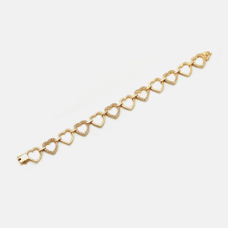 Fashion Wholesale Wedding Jewelry Gold Plated Heart Shape Bangle Bracelet