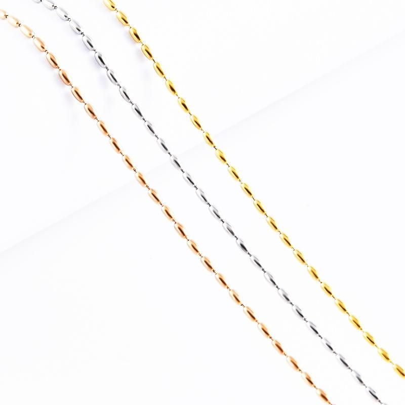 Wholesale Fashion Stainless Steel Olive Bead Chain Necklace Accessories Chain for Jewelry Design