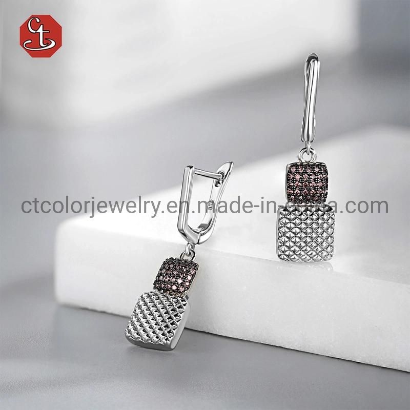 Whosale Fashion jewelry zircon Earring Costom jewellery rose plated Earrings