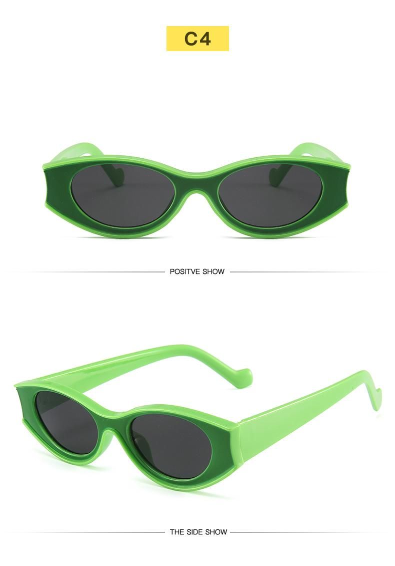 Modern Contrasting Sunglasses Female Personality Concave Frame Oval Sunglasses