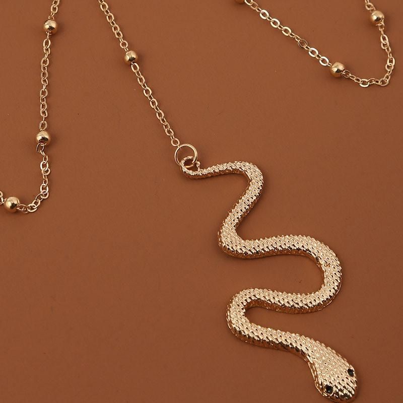 2022 Bohemian Boho Gold Color Metal Beaded Chain Thigh Chain for Women Big Snake Pendants Leg Chain Body Jewelry Beach Style Gift