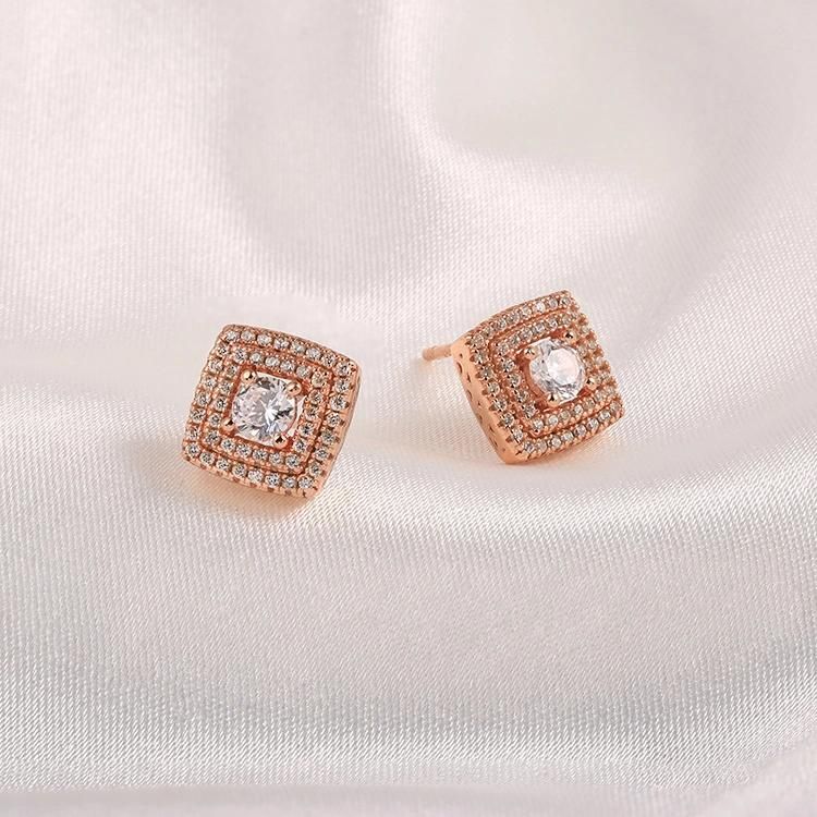 Hip Hop 925 Silver Cubic Zirconia Moissanite Fashion Accessories Fine Jewellery Factory Wholesale Fashion Jewelry Trendy Beauty Women Earrings