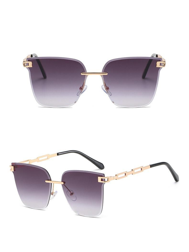 Whosale New Design Fashionable Rimless Square Metal Sunglass for Woman