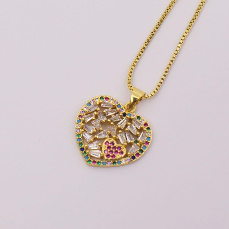 Fashion China Jewelry Heart Shape 18K Gold Plated Pendant Necklace