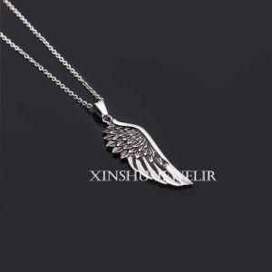 Stainless Steel Wing Pendant Silver Fashion Necklace Jewelry