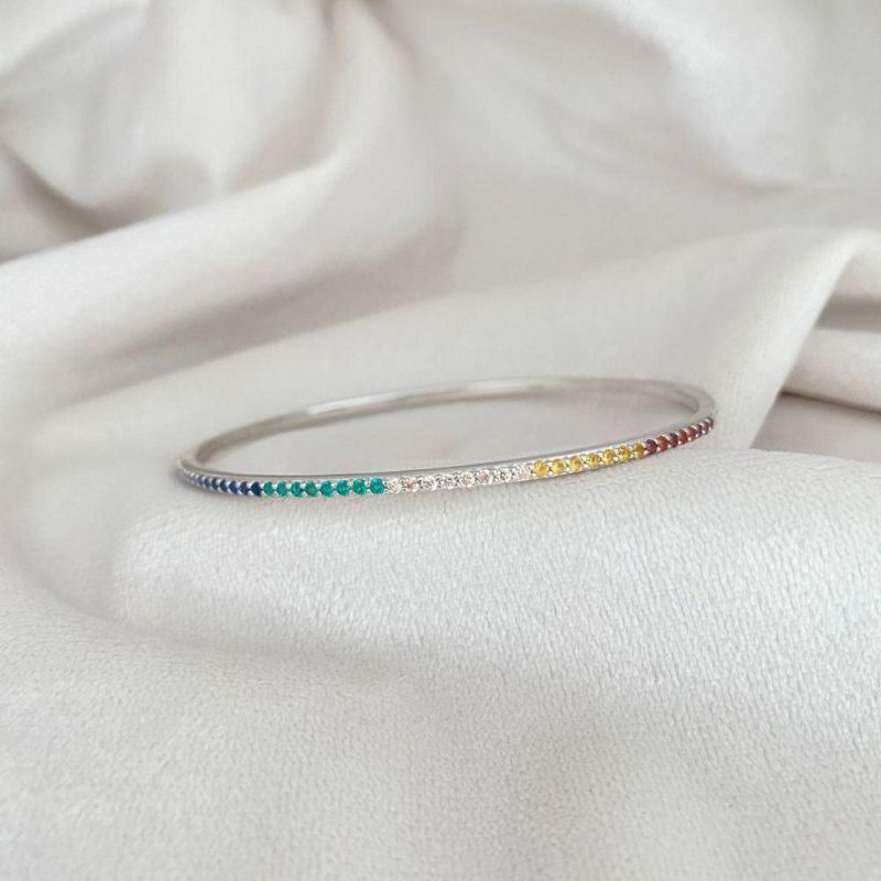 2022 New Arrival Jewelry Fine Quality Bracelet Wrist Bangles Colorful Zirconia Bangle Bracelet