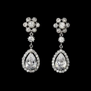 Wedding Flowr CZ Earring Jewelry, Bridal Flower CZ Earring Jewelry, Factory Direct Wholesale