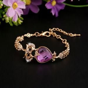 Jewelry Alloy Crystal Owl Stud Fashion Bracelet