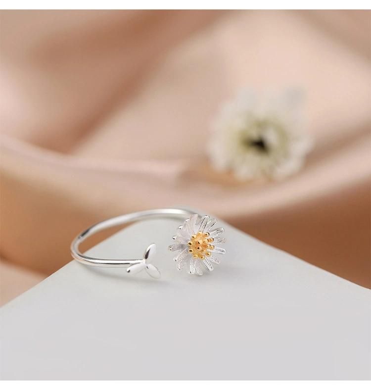 Small Daisy Rings for Women Models Simple Silver Colour Opening Adjustable Fashion Jewellery