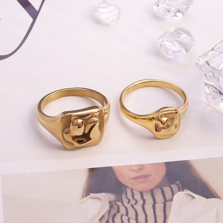 Manufacturer Custom Jewelry High Quality No Fade Celebrity Happy Face Ring Jewellery