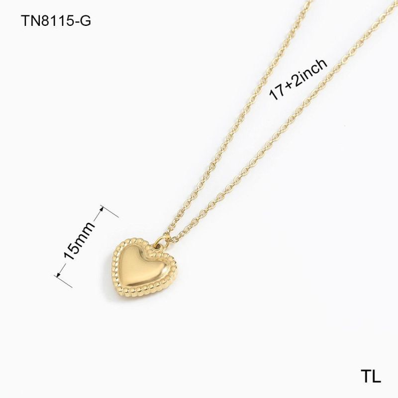 Manufacturer Custom Fashion Jewelry Cheap Chain 18K Gold Plated Necklace Waterproof Top Ranking Heart Necklace Stainless Steel jewellery Custom