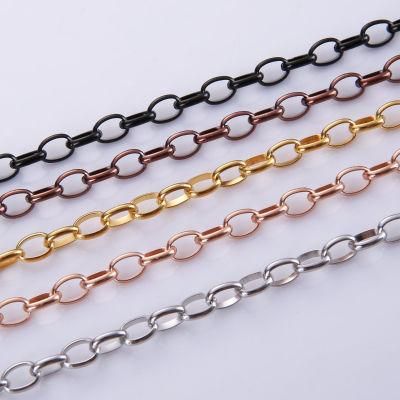 Fashion Oval Belcher Chain for Stainless Steel Necklace Jewelry Making